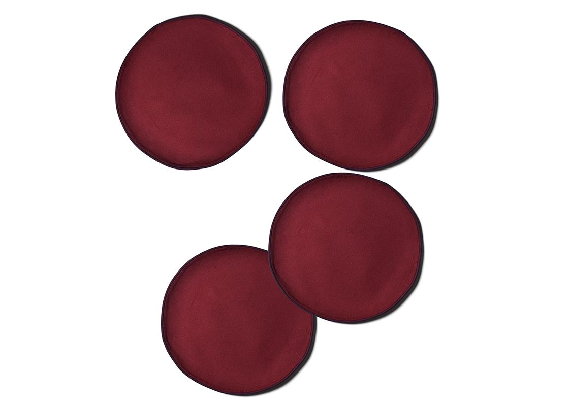Overhead View of Coquette Color Block Round Placemat Set of 4 Showing all Pieces in Set