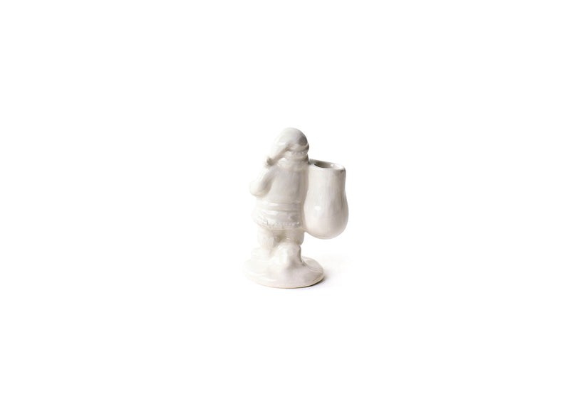 Hand-painted Neutral White Ceramic Standing Santa Toothpick Holder