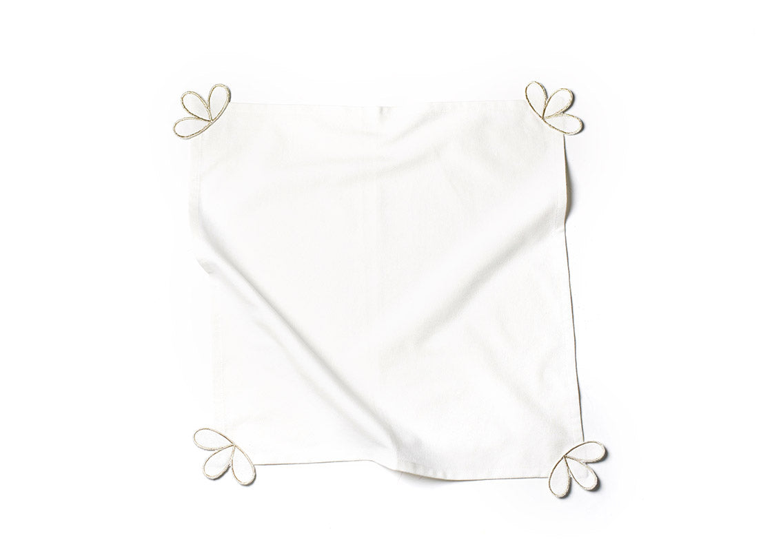 Overhead View of Crumpled Napkin Deco Gold Napkin Showcasing Texture and Personality