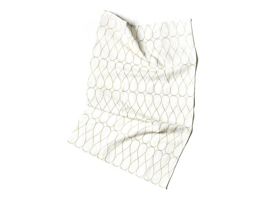 Overhead View of Crumpled Deco Gold Large Hand Towel Showcasing Texture and Personality