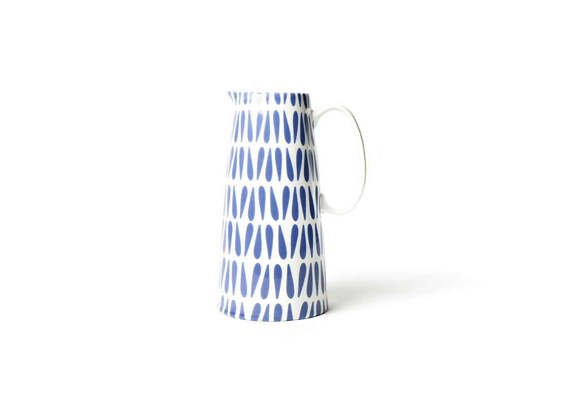 Back View of Iris Blue Drop Pedestal Pitcher