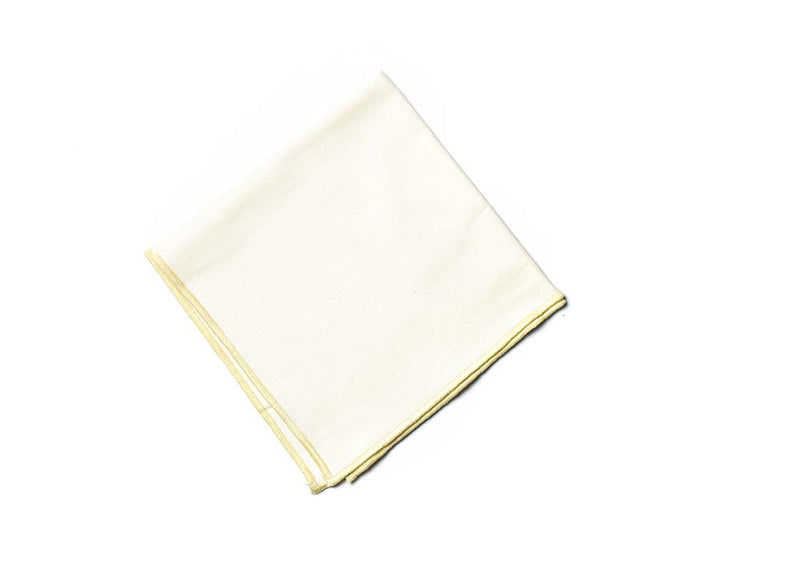 Handcrafted Embroidery and Rolled Hem Signature Linen Fabric Ecru Color Block Napkin