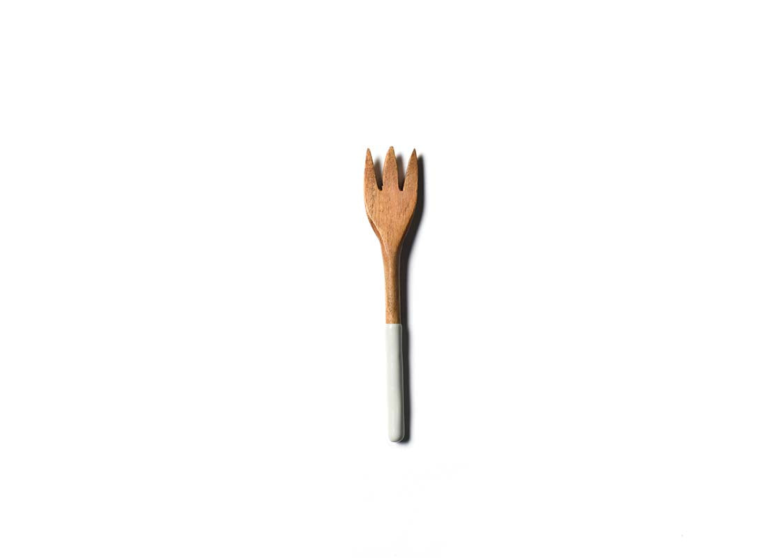 Overhead View of Stellar Fundamental Wood Appetizer Fork Showcasing Colored Handle