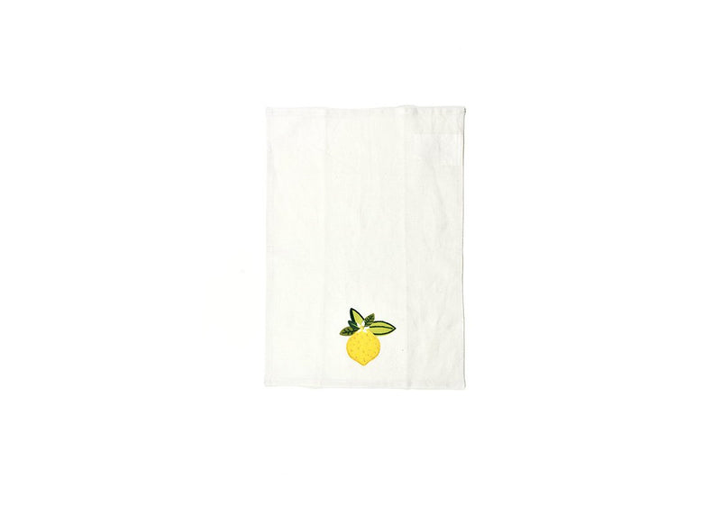Embroidered Lemon Design on Small Hand Towel