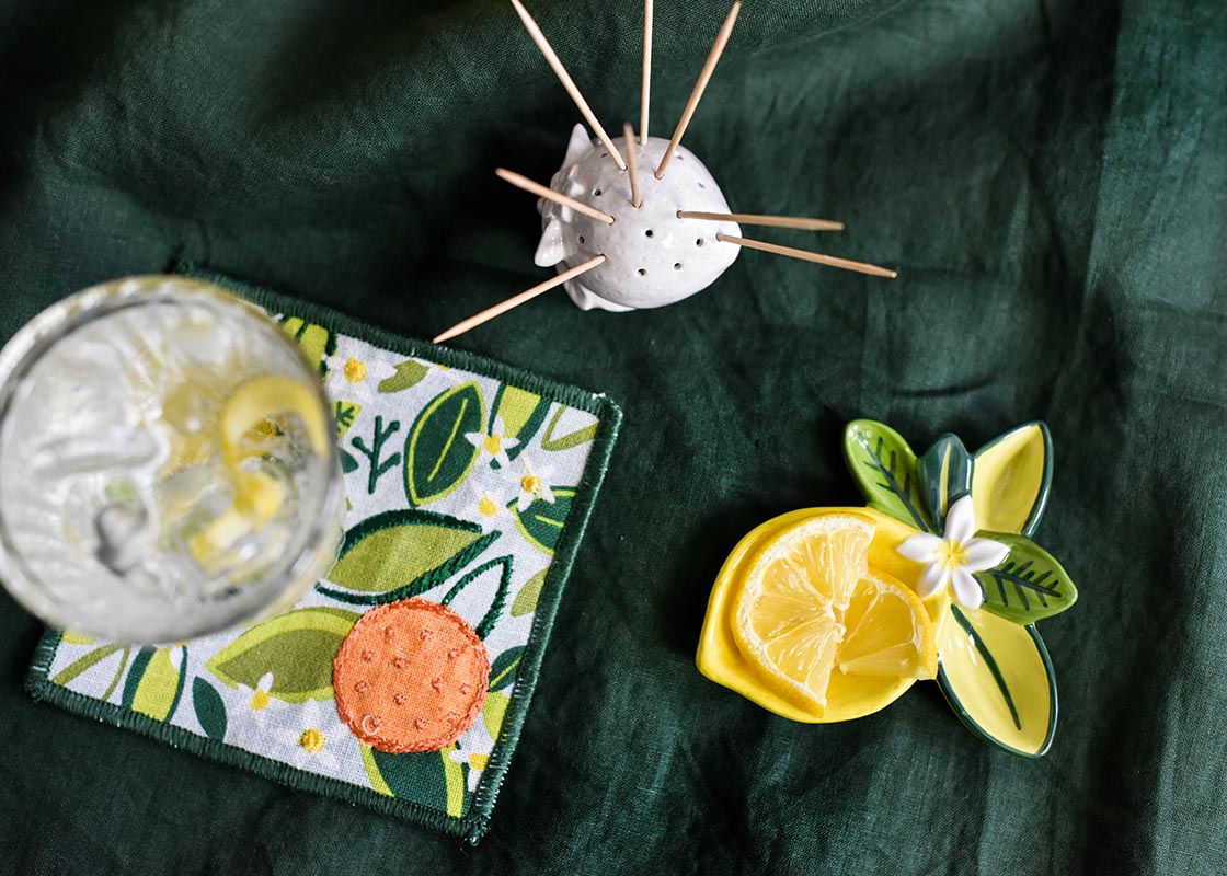 Overhead View of Citrus Designs Including Lemon Toothpick Holder