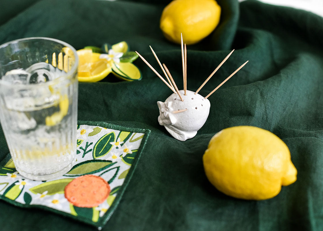 Close up of Lemon Toothpick Holder
