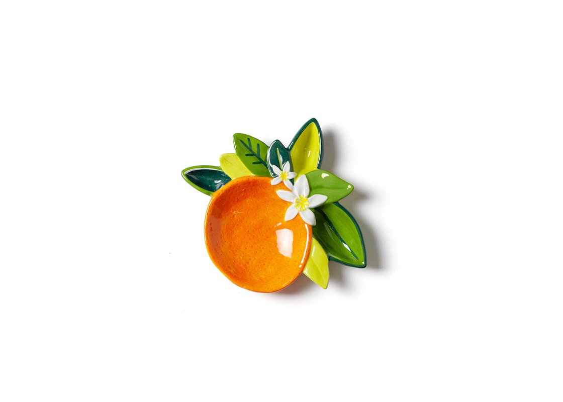 Overhead View of Orange Tray Showcasing Handcrafted Sculptured Details
