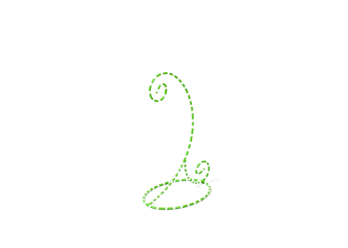 Front View of Green and White Ornament Stand