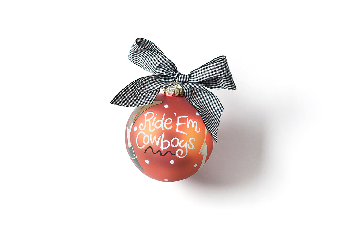 Front View of OSU Crowd Cheer Glass Ornament