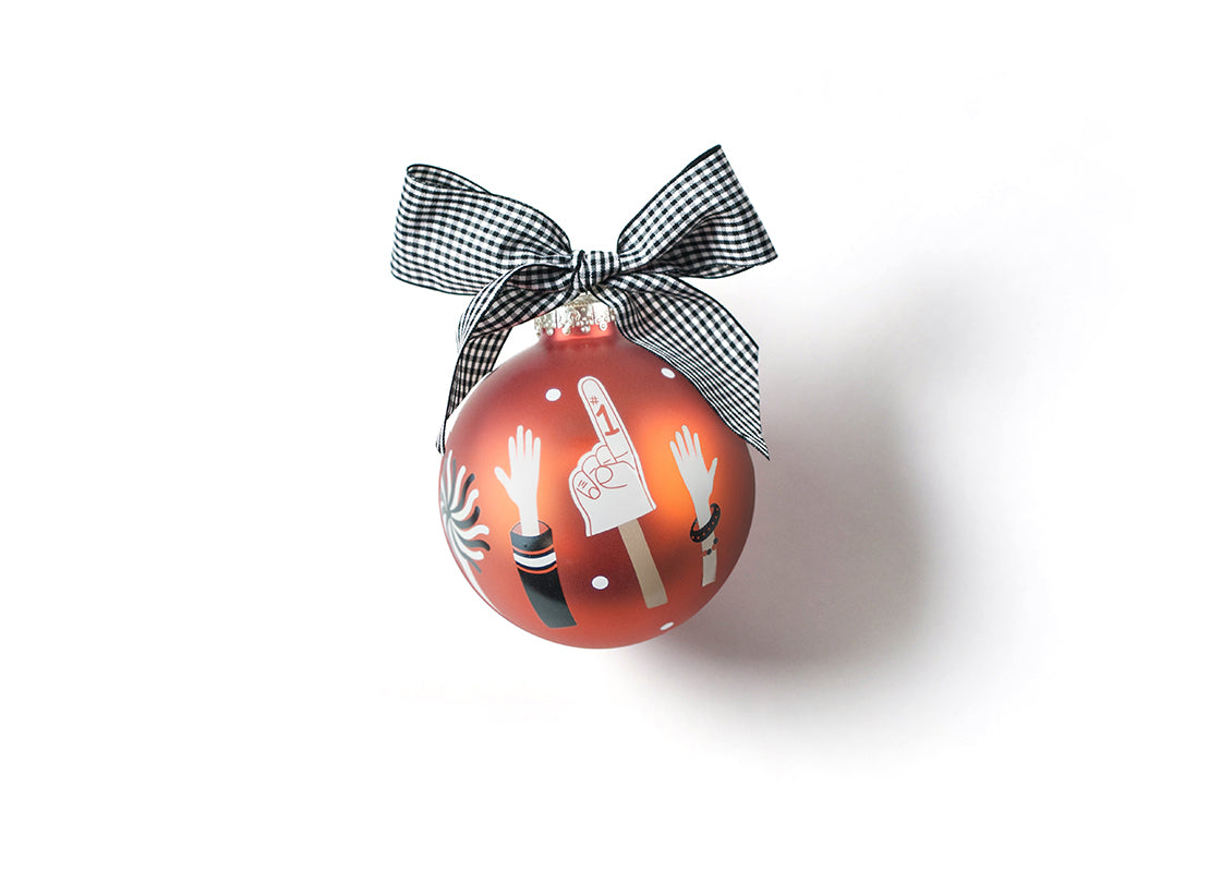 Back View of OSU Crowd Cheer Glass Ornament