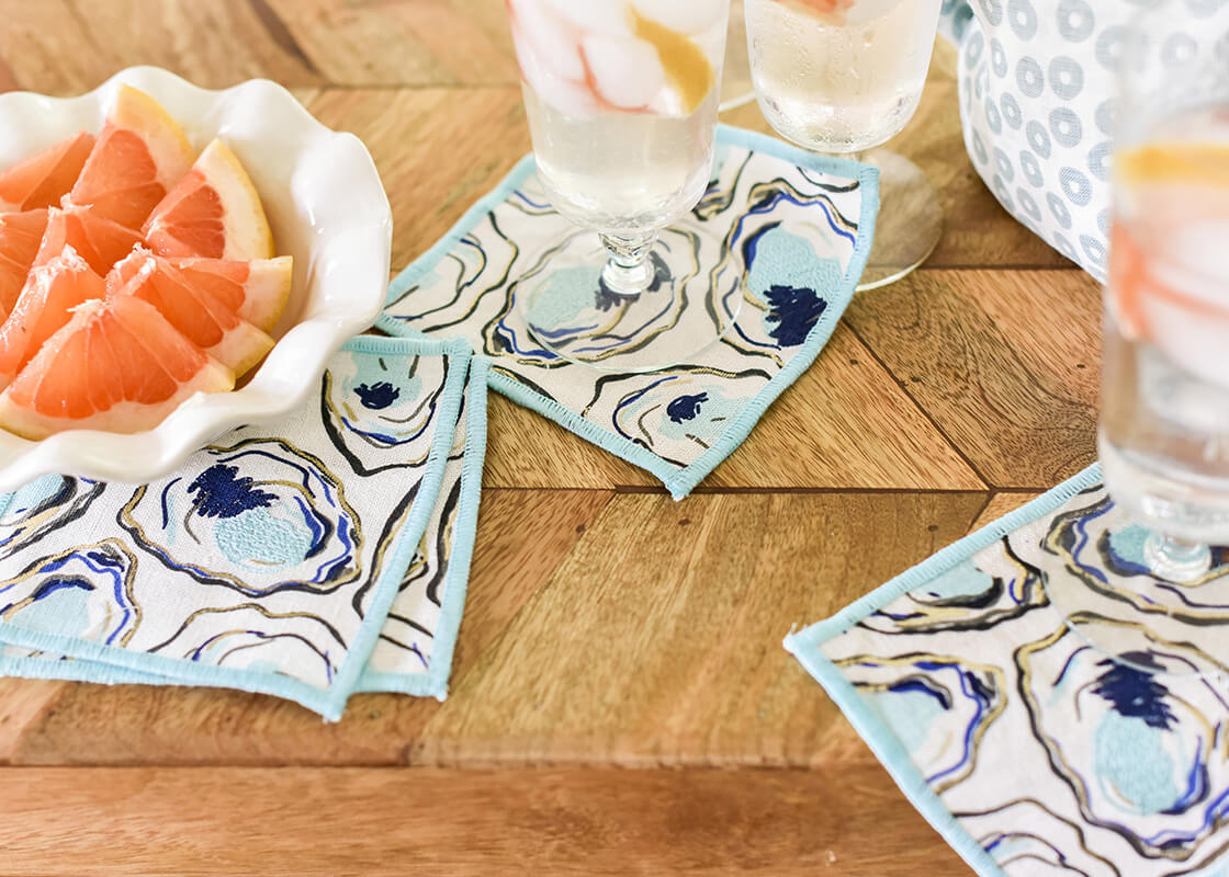 Front View of Oyster Cocktail Napkins Perfect Home Decor