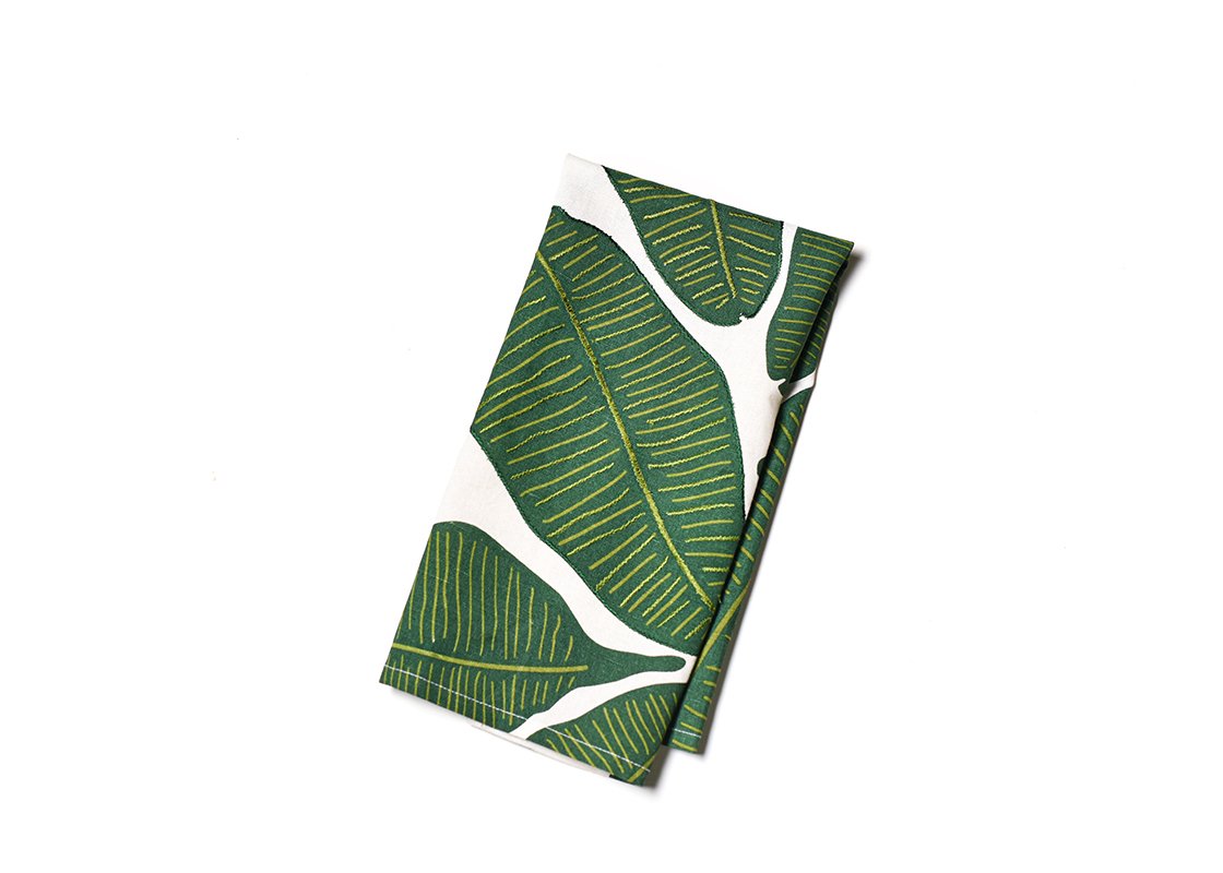 Overhead View of Palm Print Large Hand Towel Showing Design when Folded