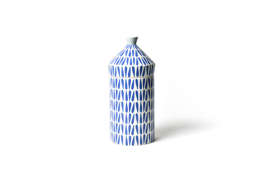Iris Blue Drop Large Round Canister