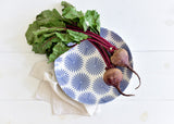 Large Pasta Bowl Iris Blue Burst Design