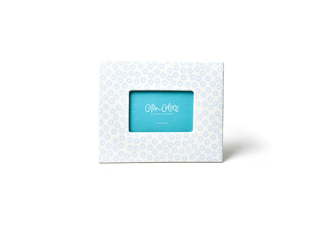 Front View of Iris Blue Pip Rectangle Frame