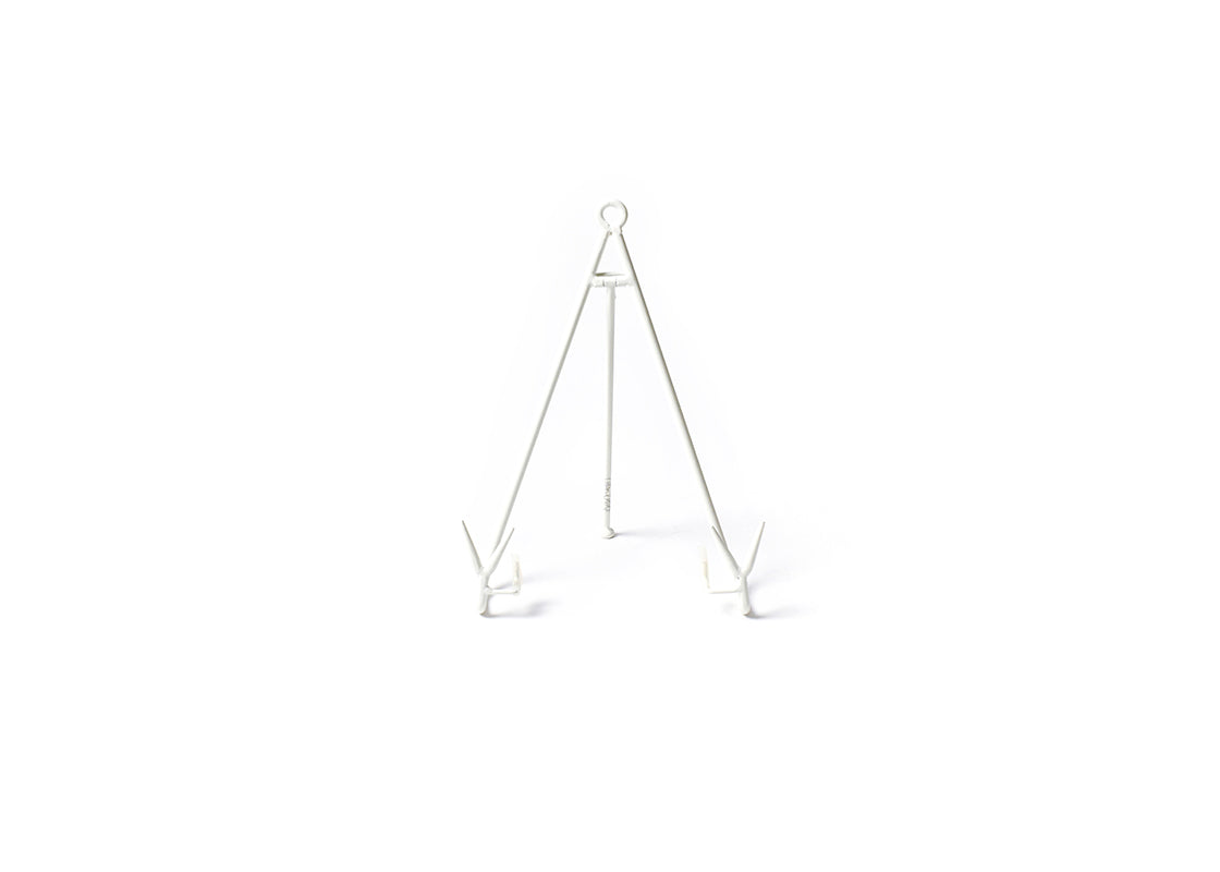 Front View of White Large Flare Plate Stand