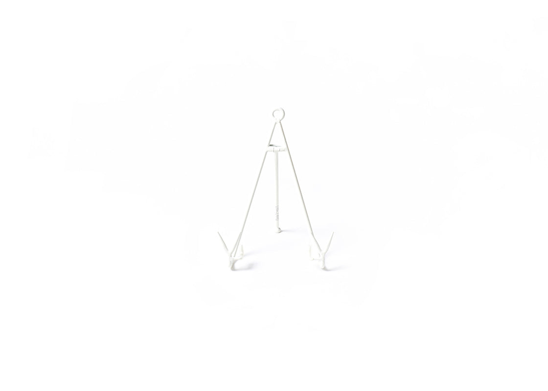 Front View of White Medium Flare Plate Stand