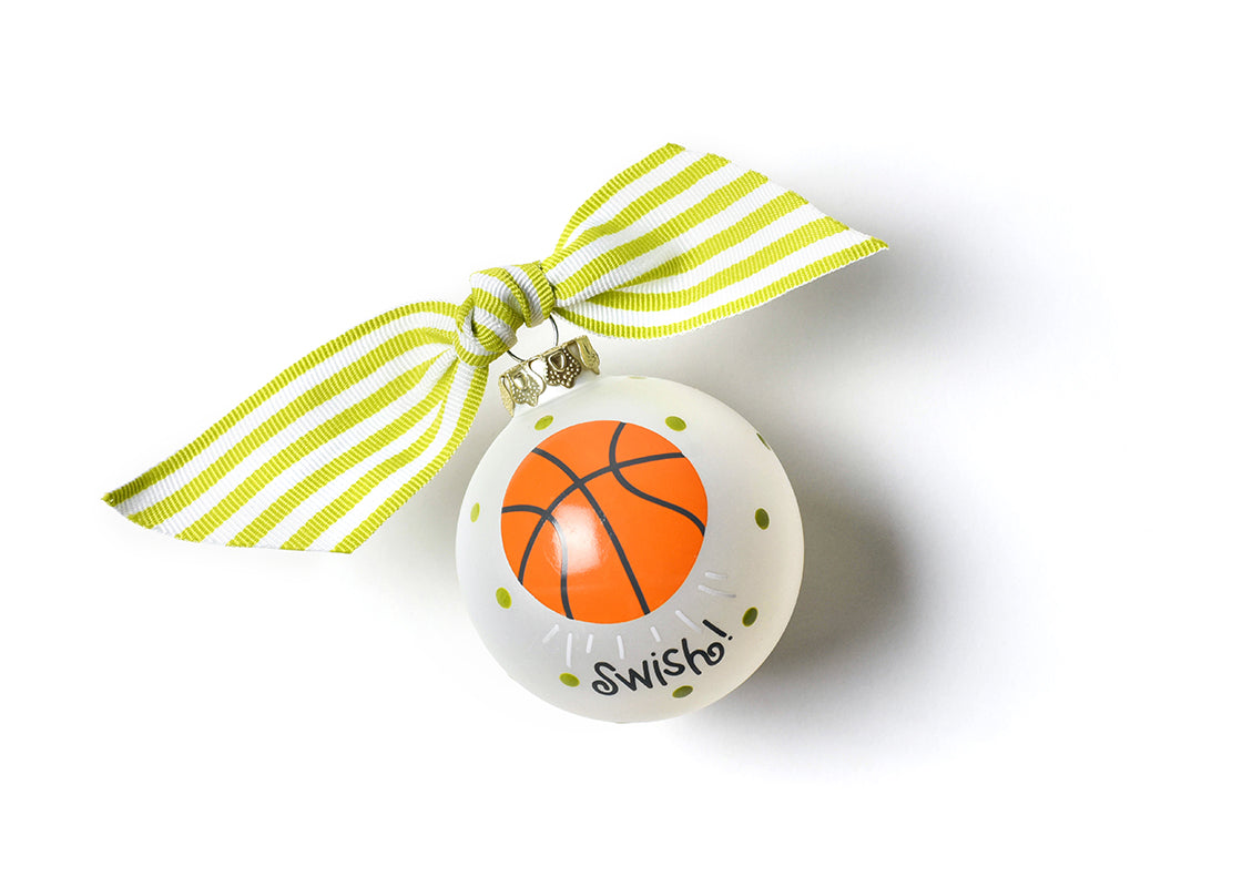 Front View of Basketball Glass Ornament