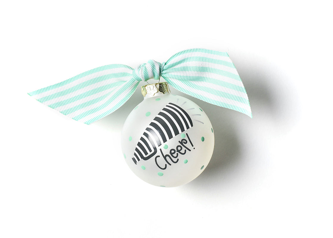 Front View of Cheerleading Glass Ornament