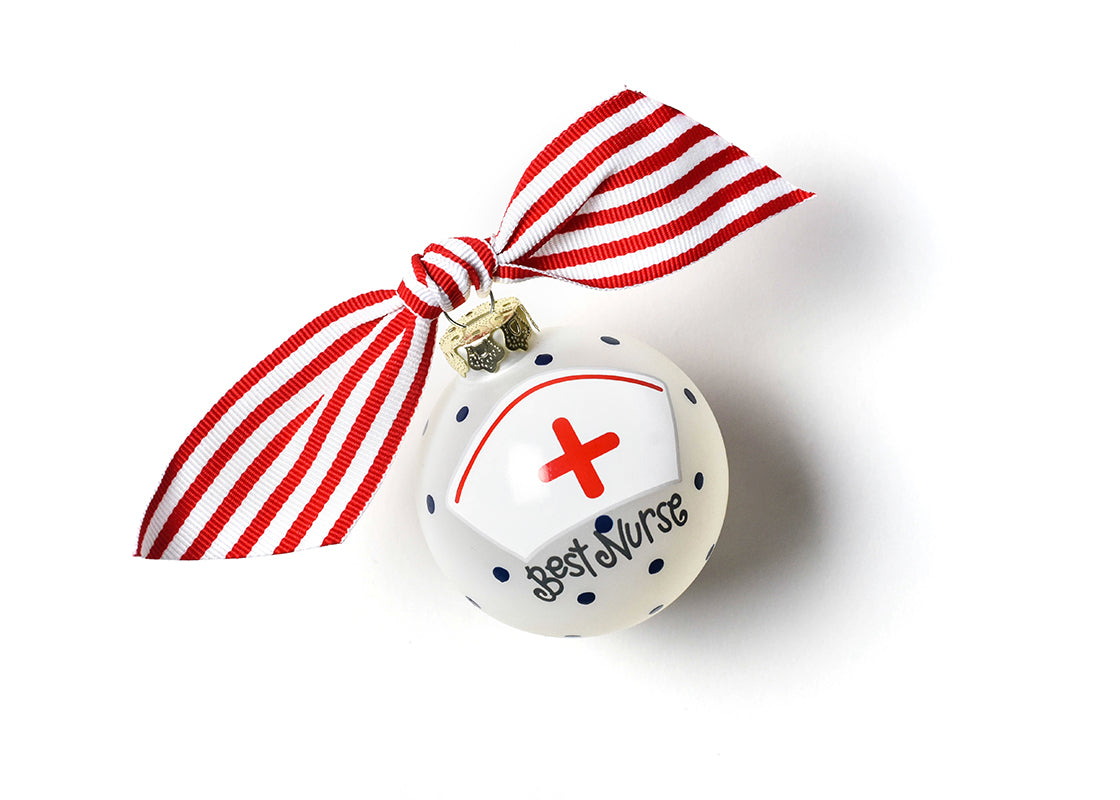 Front View of Nurse Glass Ornament