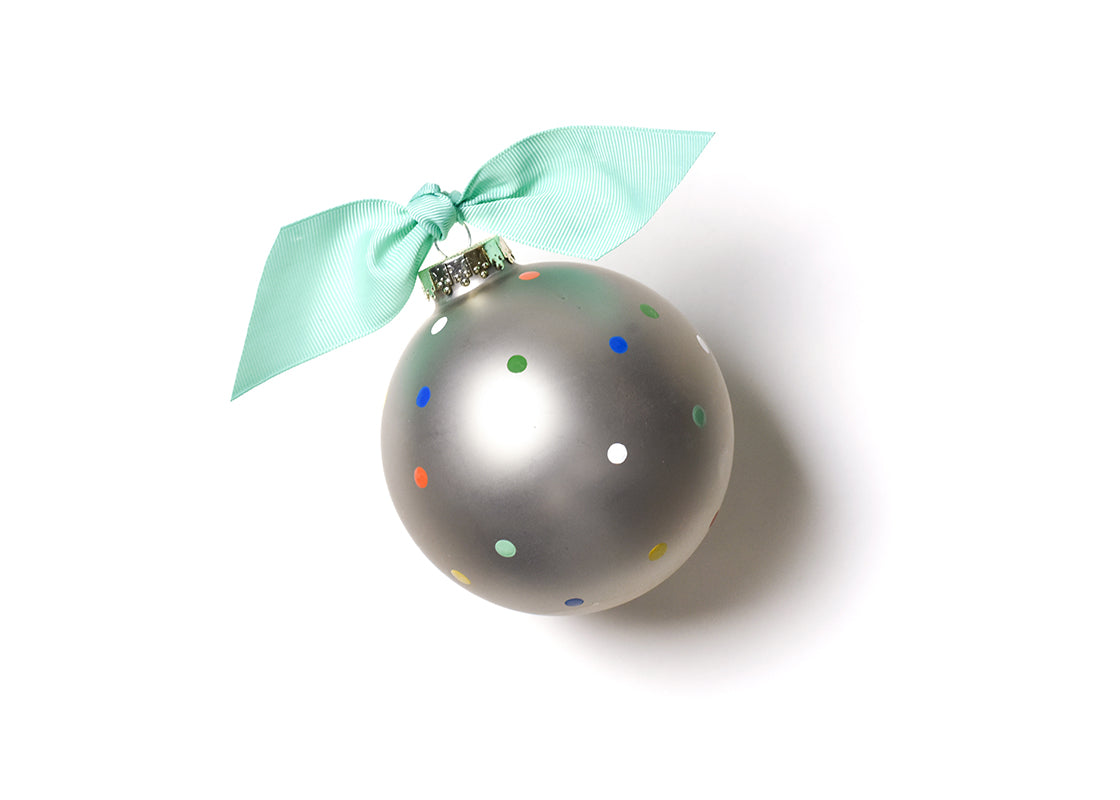 Back View of I Love My Dog Popper Glass Ornament Showing Design Details