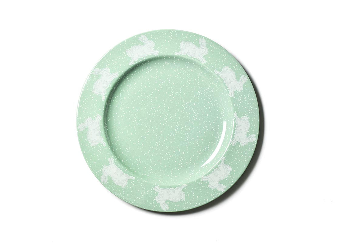 Overhead View of Speckled Rabbit Round Platter