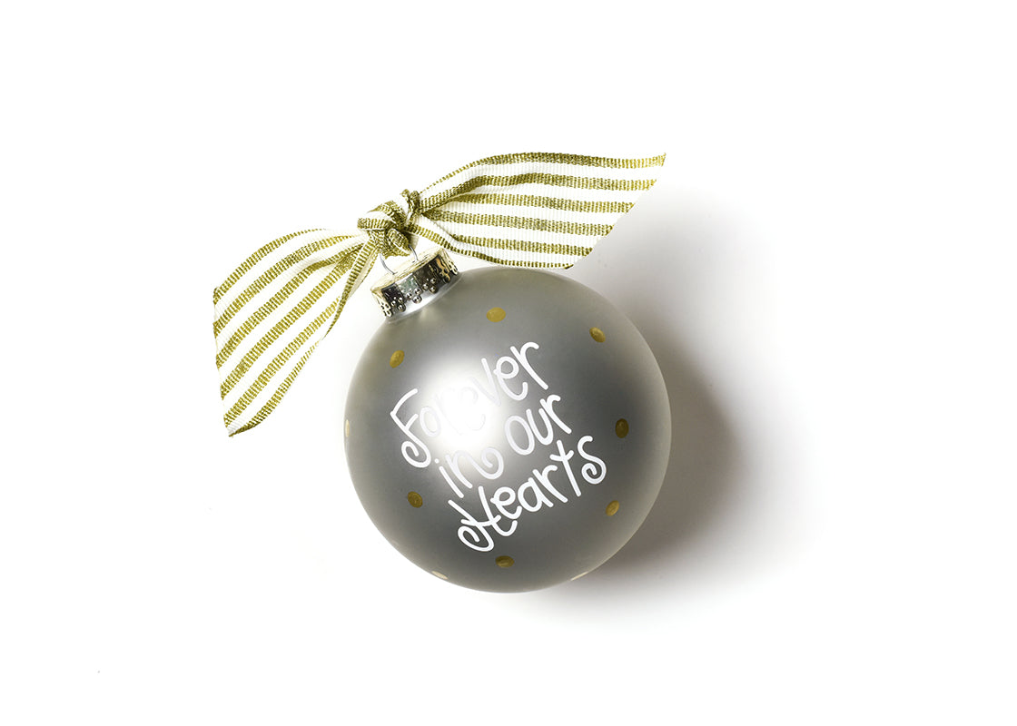 Back View of Brown Skin Forever in Our Hearts Angel Glass Ornament Showing Design Details