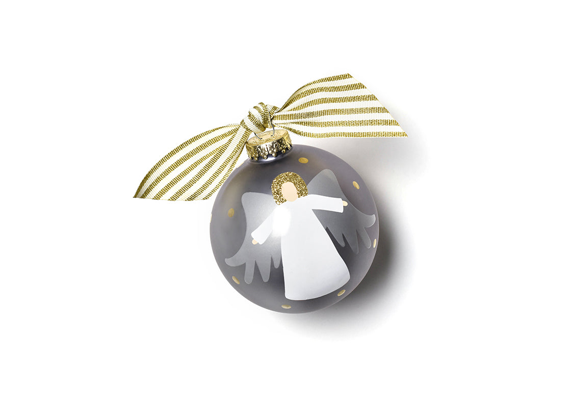 Front View of Fair Skin Forever in Our Hearts Angel Glass Ornament
