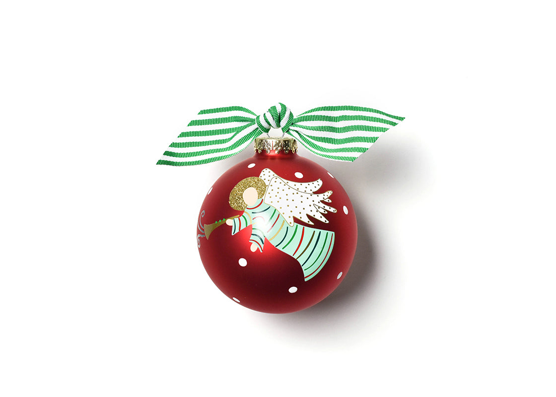 Front View of Hark the Herald Angels Sing Glass Ornament