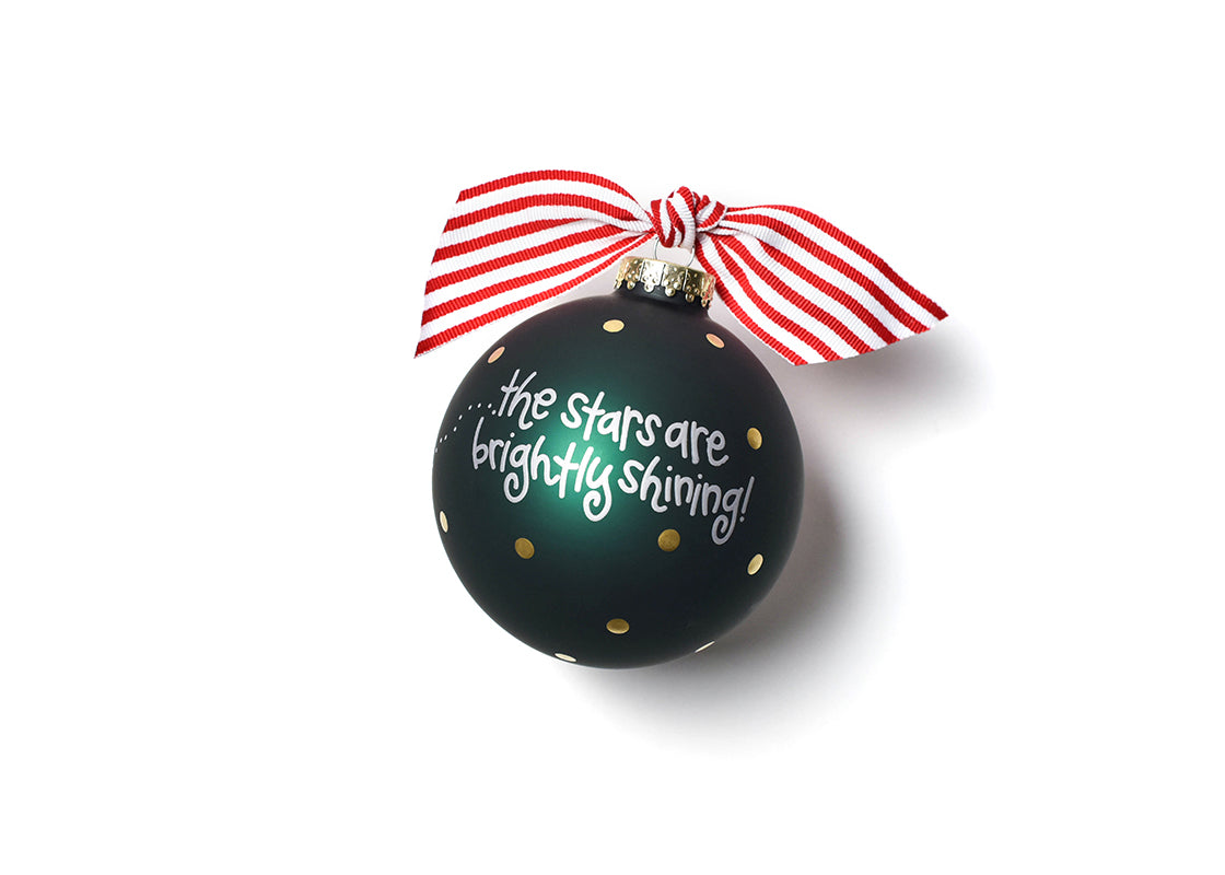 Back View of Oh Holy Night Glass Ornament Showing Design Details
