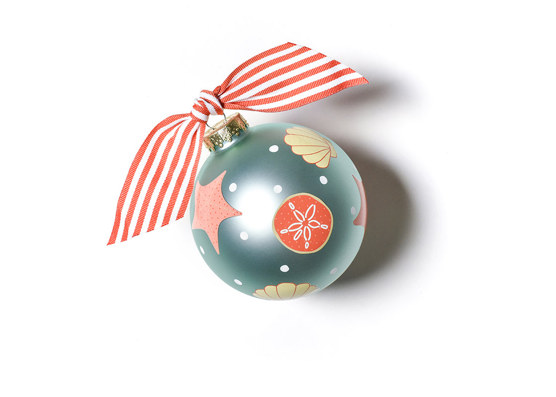 Front View of Shells Glass Ornament Showing More Detail