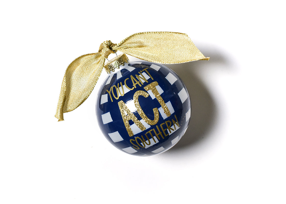 Front View of Born Southern Glass Ornament