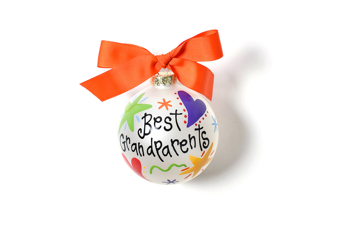 Front View of Best Grandparents Glass Ornament
