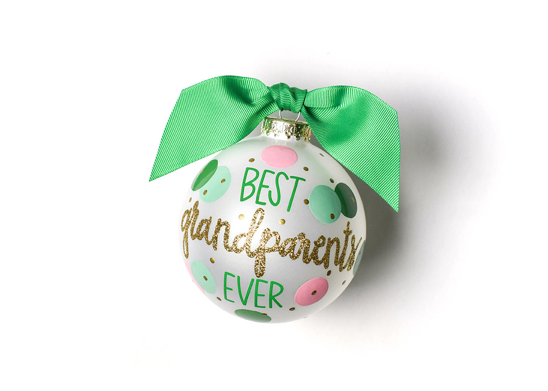 Front View of Best Grandparents Ever Glass Ornament