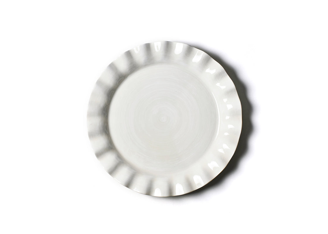Overhead View of Signature White Ruffle Round Platter
