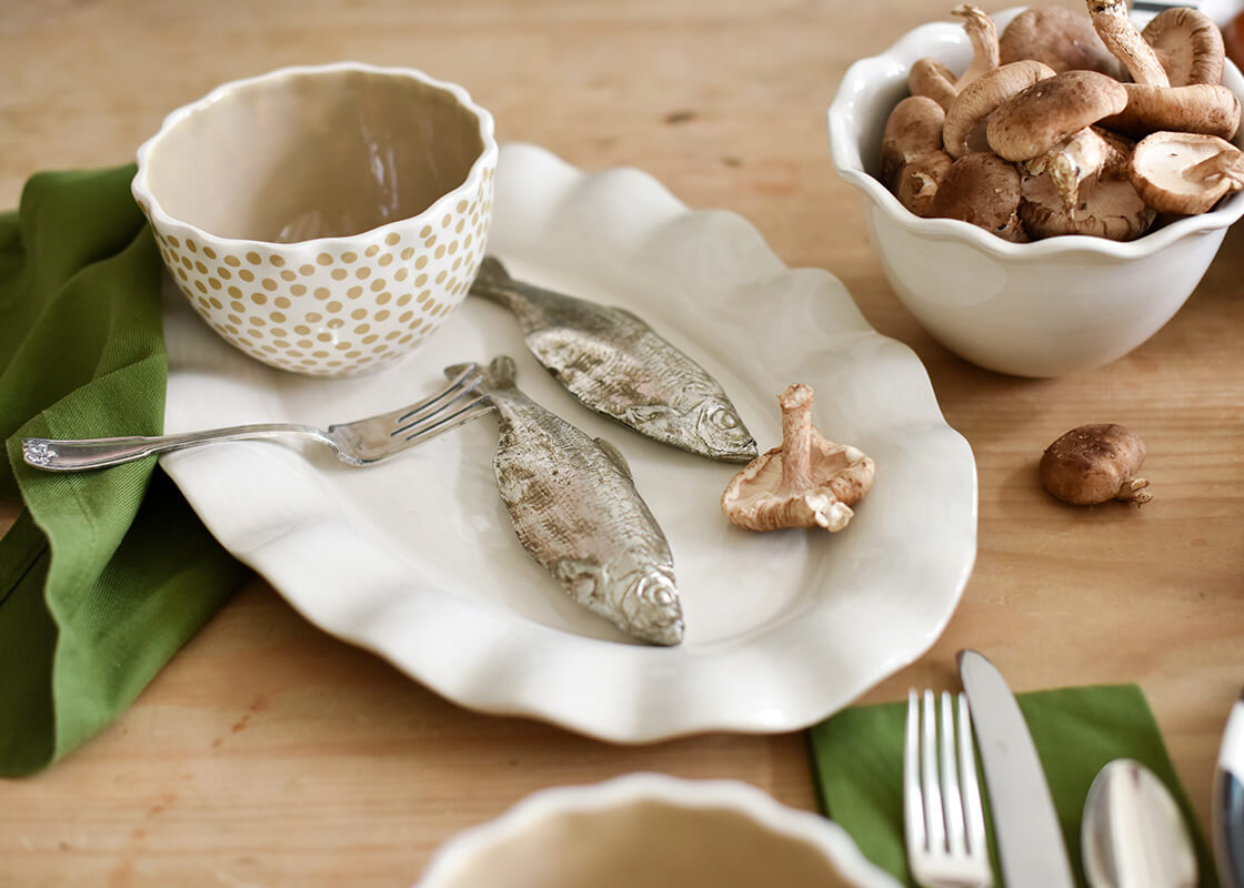 Cropped Close up of Signature White Oval Platter as Stunning Serveware