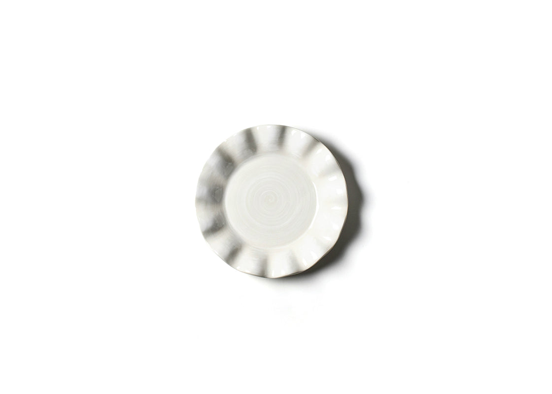 Overhead View of Signature White Ruffle Salad Plate