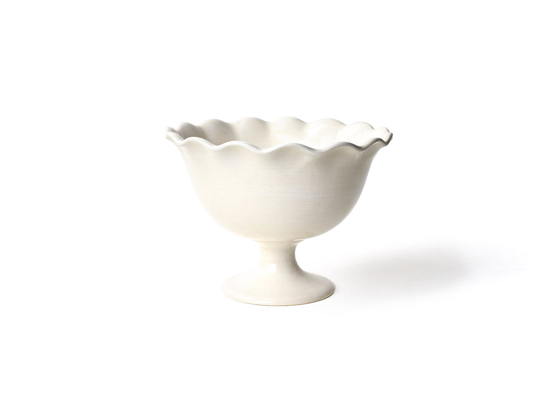 Front View of Signature White Ruffle Trifle Bowl