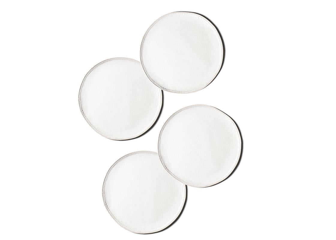 Overhead View of Stellar Color Block Round Placemat Set of 4 Showing all Pieces in Set