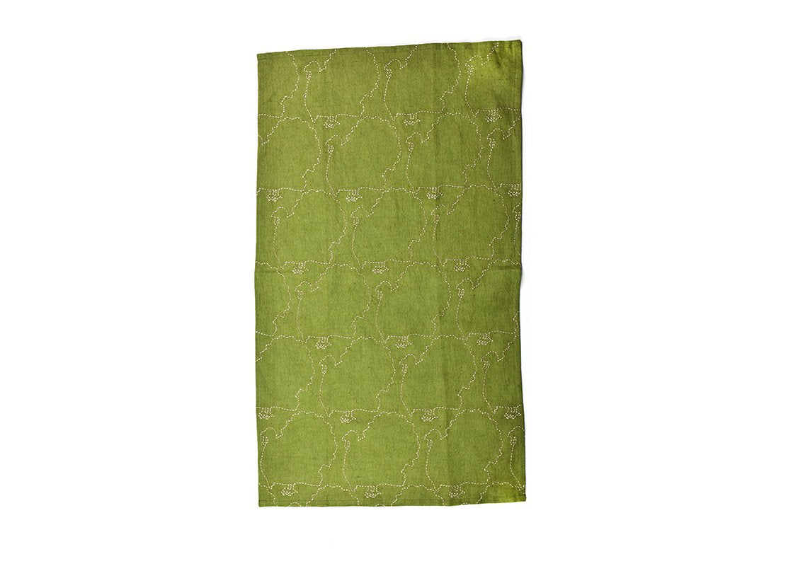 Overhead View of Unfolded Turkey Silhouette Large Hand Towel Showing Full Design