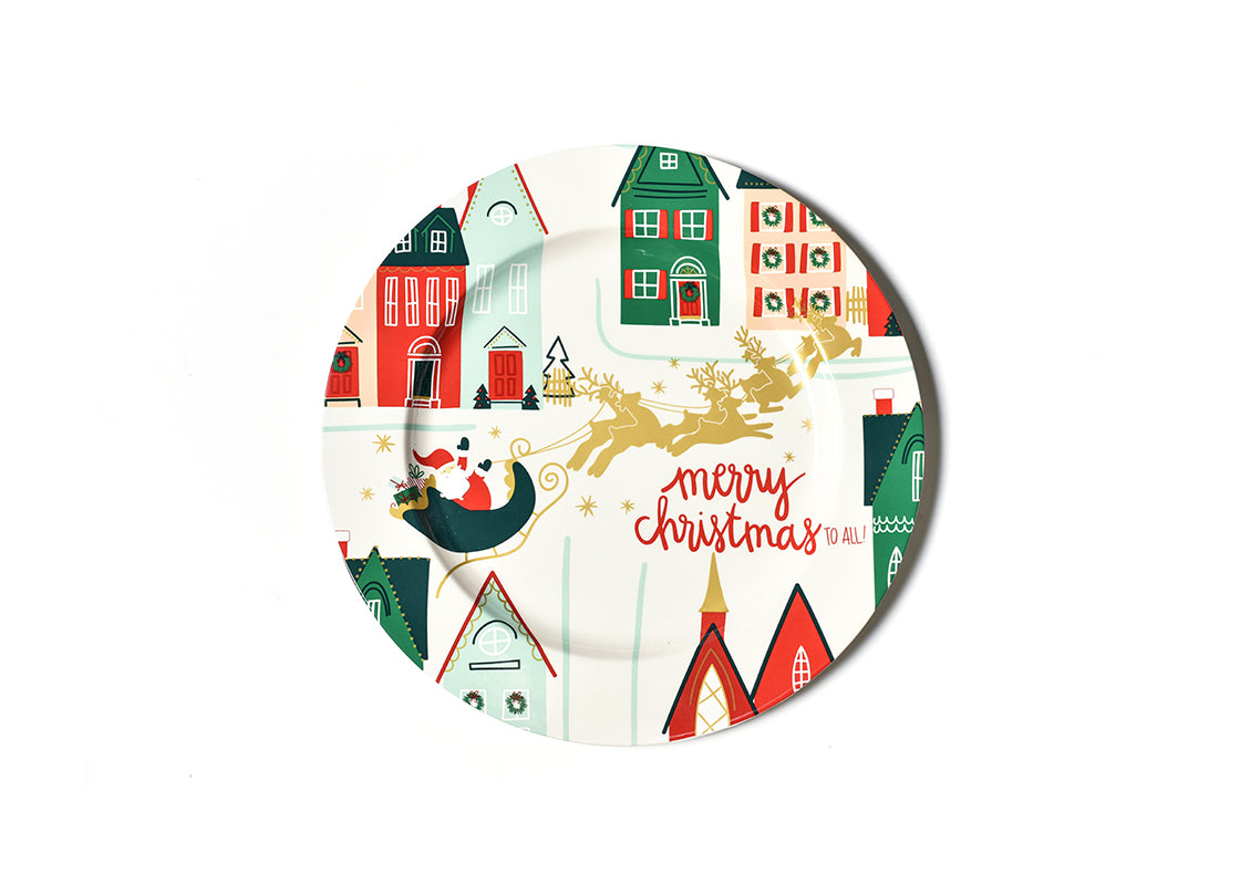 Overhead View of Flying Santa Platter
