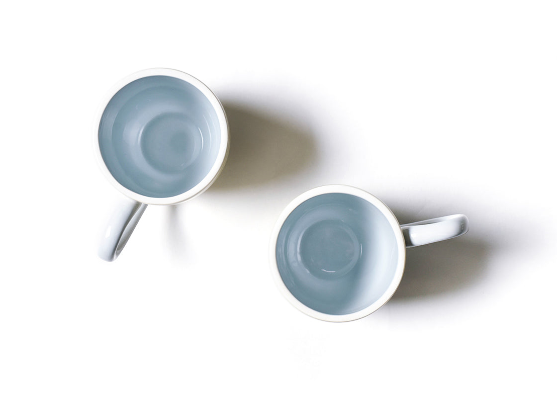 Overhead View of Light Blue Interior of Mr. and Mr. Mugs