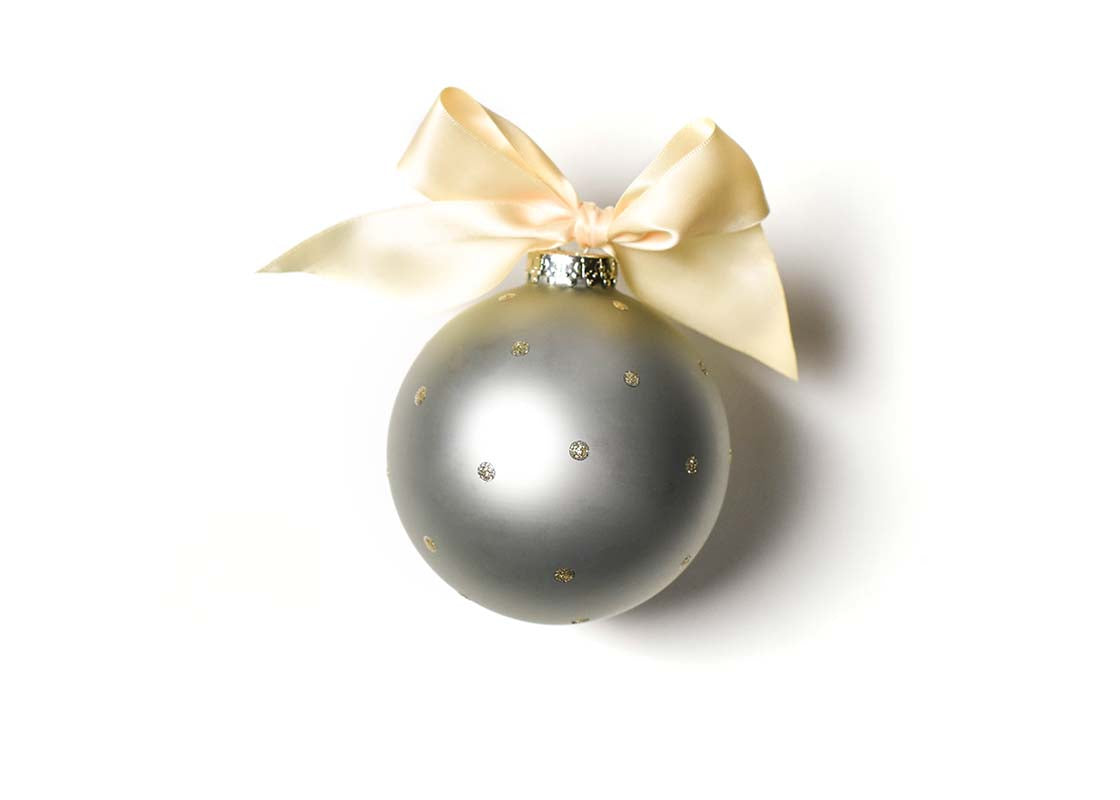 Back View of Just Married Champagne Pop Glass Ornament Showing Design Details