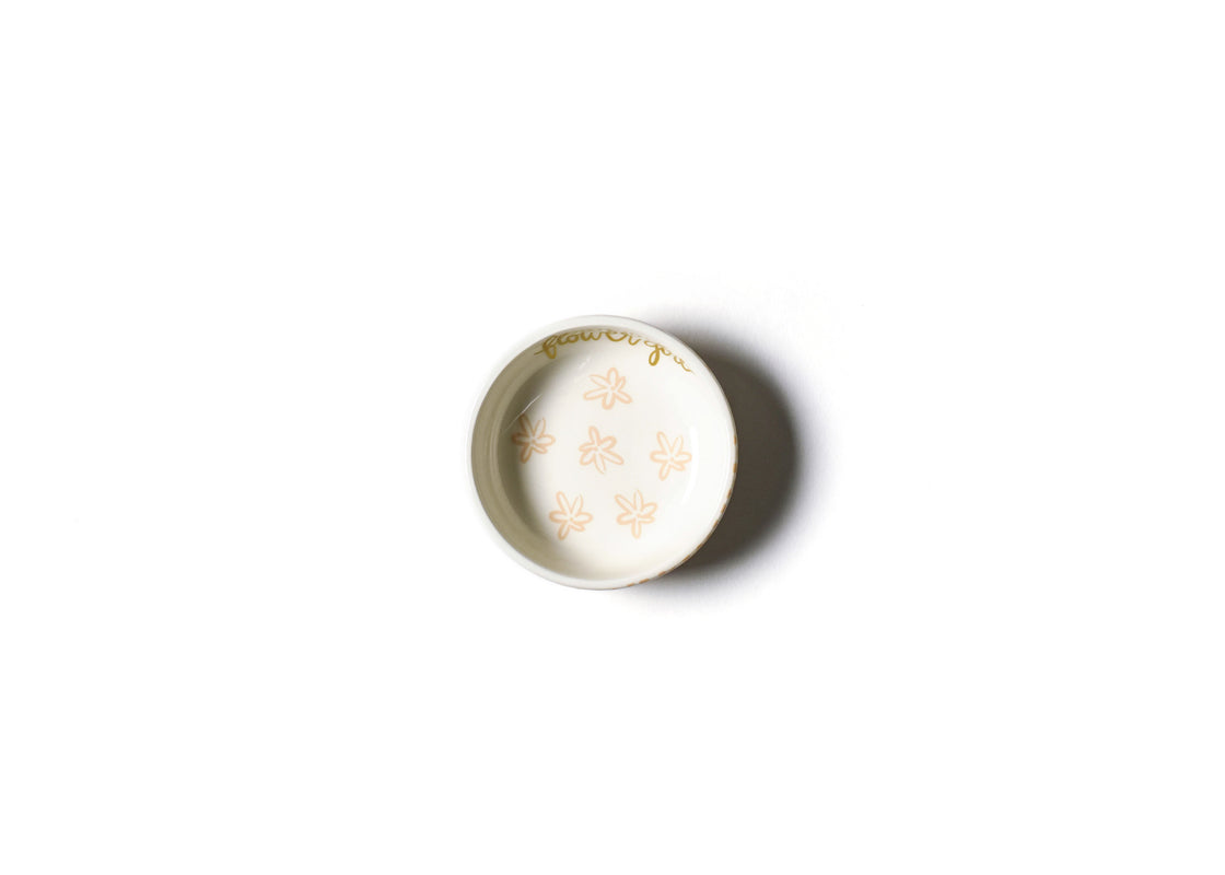 Overhead View of Blush Floral Flower Girl Dipping Bowl