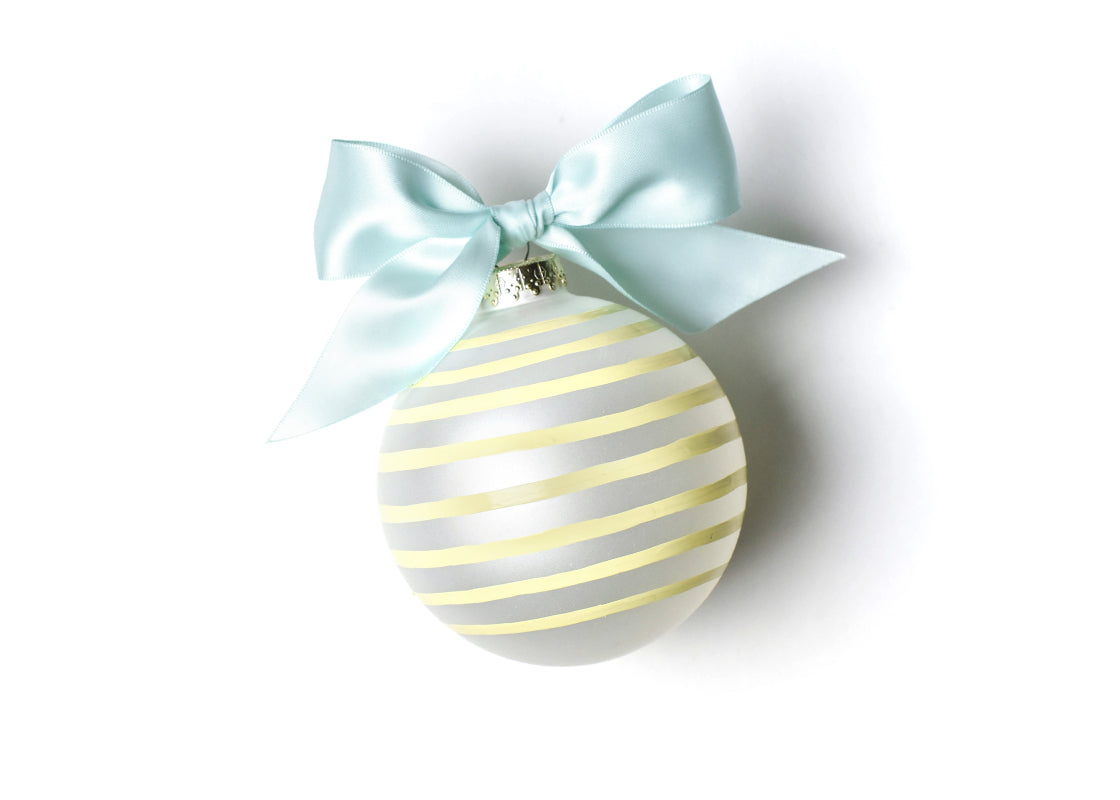 Back View of Stripe Mother of the Bride Glass Ornament Showing Design Details