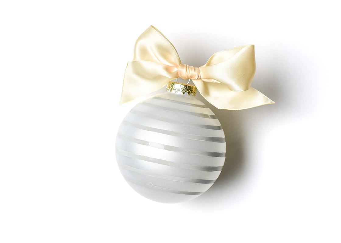 Back View of Stripe Mother of the Groom Glass Ornament Showing Design Details