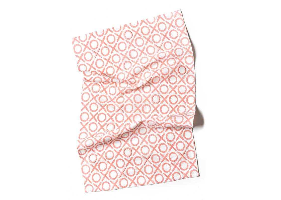 Overhead View of Crumpled XOXO Large Hand Towel Showcasing Texture and Personality