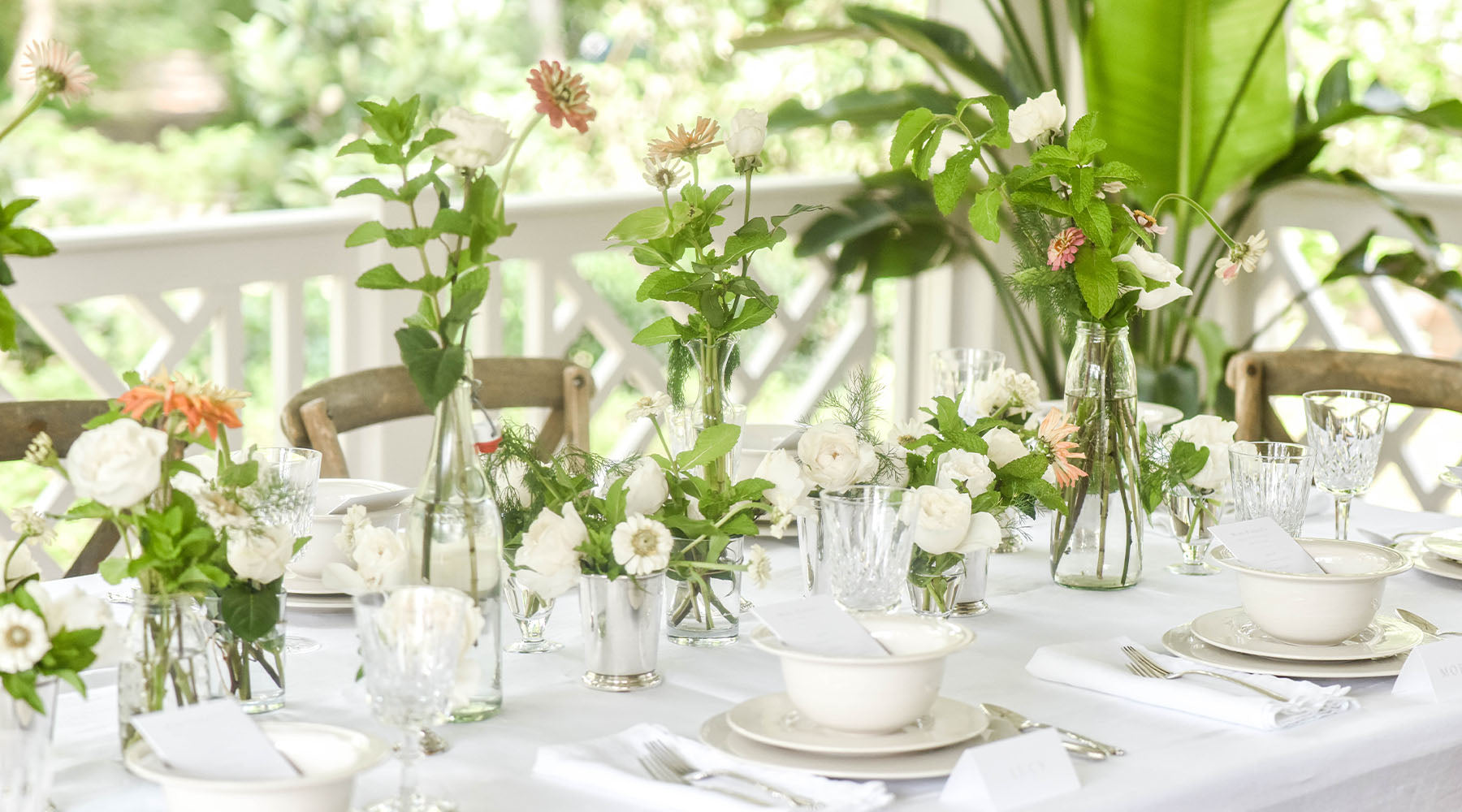 Bright White and Blooming Bridal Party Luncheon Curated Gathering