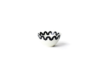 Black Arabesque Trim Scallop Appetizer Bowl