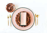 Blush and Pine Color Block Round Placemat Set of 4